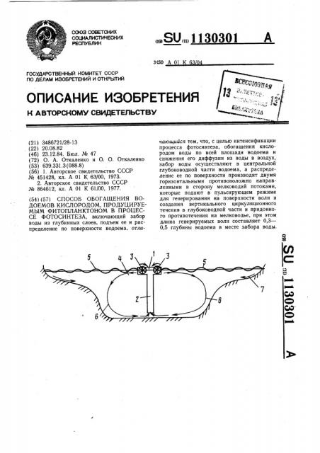 Способ обогащения водоемов кислородом,продуцируемым фитопланктоном в процессе фотосинтеза (патент 1130301)