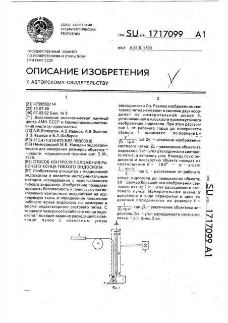 Способ контроля положения рабочего конца гибкого эндоскопа (патент 1717099)