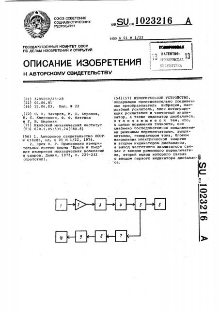 Измерительное устройство (патент 1023216)