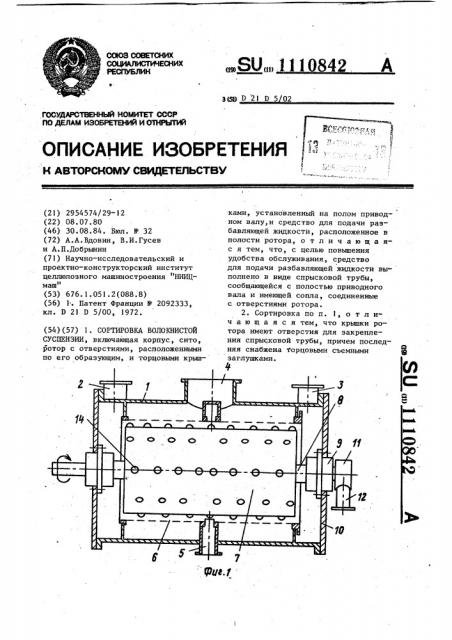 Сортировка волокнистой суспензии (патент 1110842)