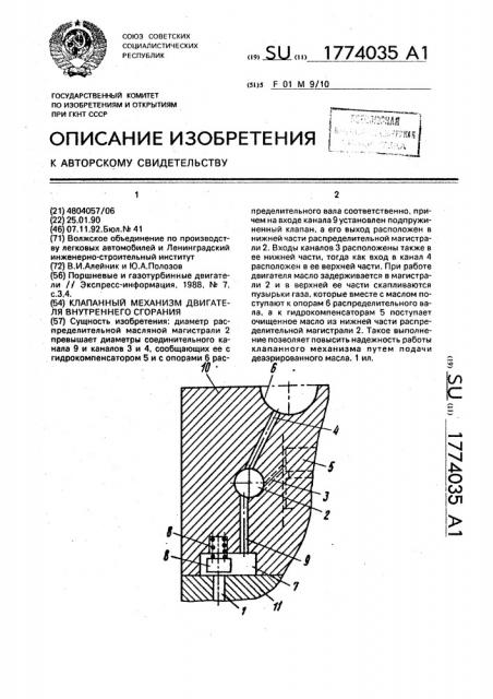 Клапанный механизм двигателя внутреннего сгорания (патент 1774035)