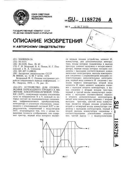 Устройство для отображения переходного процесса на экране элт (патент 1188726)