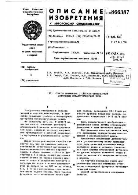 Способ повышения стойкости огнеупорной футеровки металлургической печи (патент 866387)