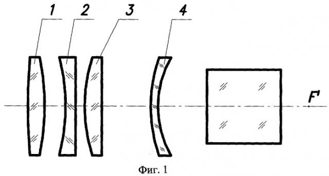 Четырехлинзовый объектив (патент 2412455)