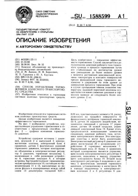 Способ управления торможением колесного транспортного средства (патент 1588599)