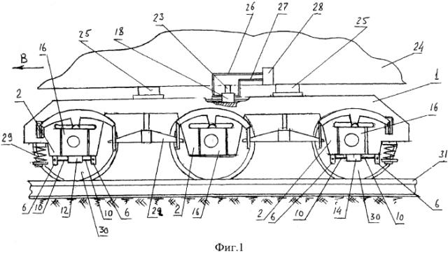 Челюстная трёхосная тележка тепловоза (патент 2562659)