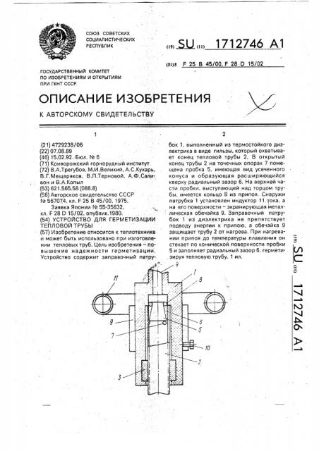 Устройство для герметизации тепловой трубы (патент 1712746)