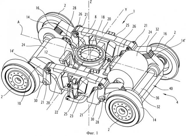 Ведущая колесная тележка рельсового транспортного средства, содержащая полуподвешенный двигатель (патент 2526404)