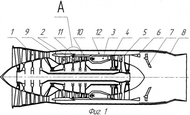 Авиационный двухконтурный турбореактивный двигатель (патент 2353790)