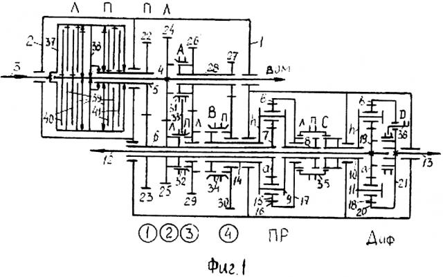 Несоосная раздаточная коробка 12r2 со сдвоенным сцеплением (патент 2621404)