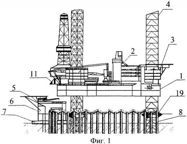 Ледостойкий буровой комплекс для освоения мелководного континентального шельфа (патент 2382849)