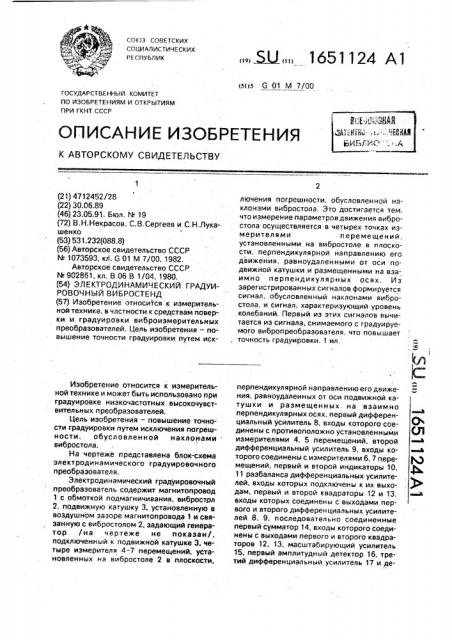 Электродинамический градуировочный вибростенд (патент 1651124)