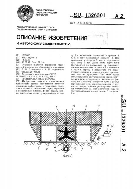 Тренировочные ворота (патент 1326301)