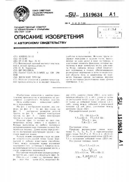 Женские трусы (патент 1519634)