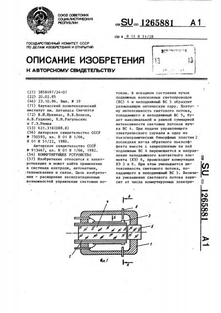 Коммутирующее устройство (патент 1265881)