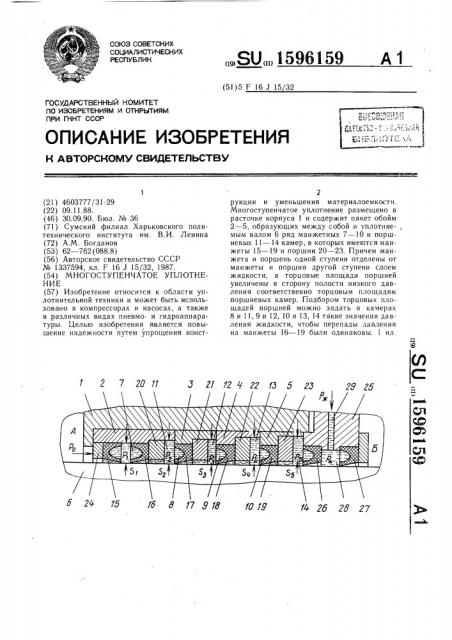 Многоступенчатое уплотнение (патент 1596159)