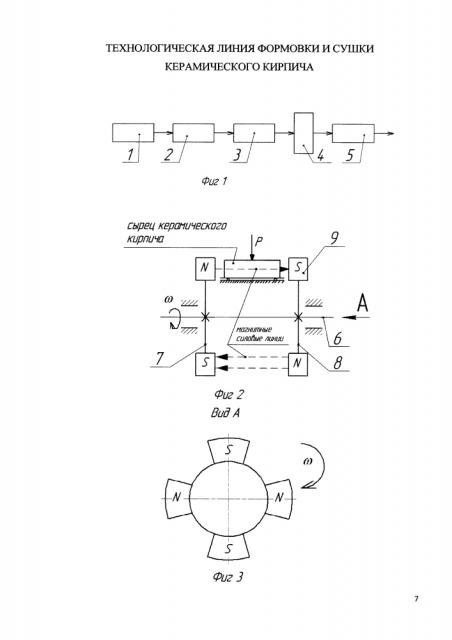 Технологическая линия формовки и сушки керамического кирпича (патент 2617659)