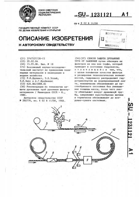 Способ защиты дренажных труб от заиления (патент 1231121)