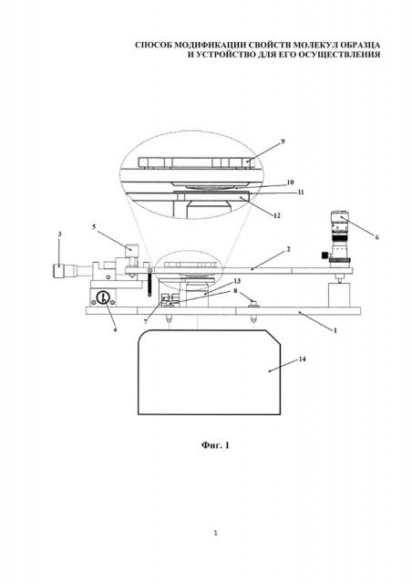 Способ модификации свойств молекул образца и устройство для его осуществления (патент 2666853)