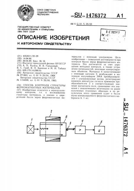 Способ контроля структуры ферромагнитных материалов (патент 1476372)