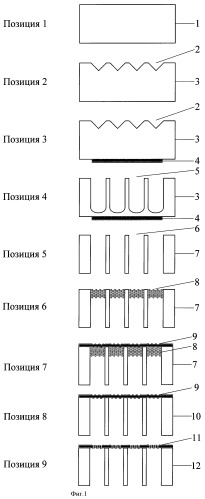 Способ получения кремниевой канальной матрицы (патент 2433502)