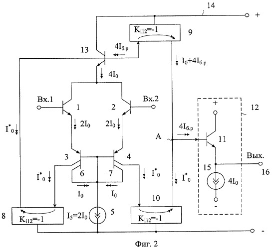 Комплементарный дифференциальный усилитель (патент 2412536)
