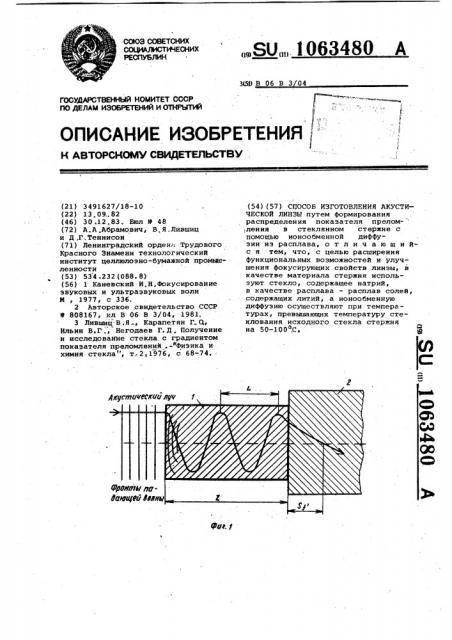 Способ получения акустической линзы (патент 1063480)