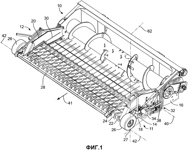 Гибкая система опоры двигателя устройства для сбора сельскохозяйственных культур, содержащего уборочную жатку (патент 2565726)