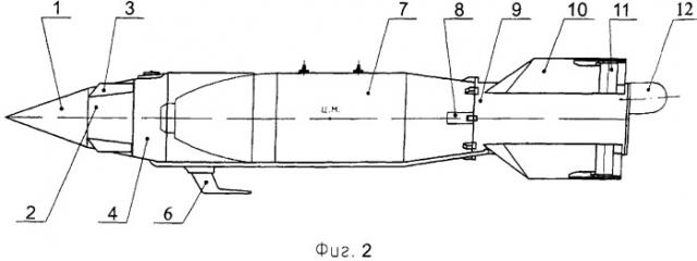 Авиационная бомба, стабилизированная по крену, с инерциально-спутниковой системой наведения (патент 2339904)