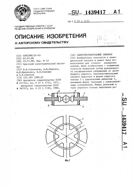 Силочувствительный элемент (патент 1439417)