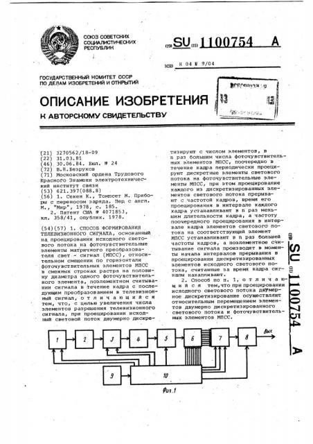 Способ формирования телевизионного сигнала (патент 1100754)