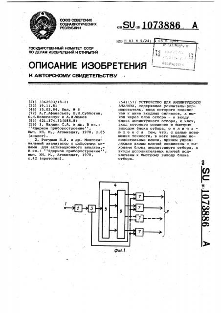 Устройство для амплитудного анализа (патент 1073886)