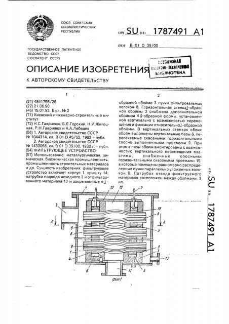 Фильтрующее устройство (патент 1787491)