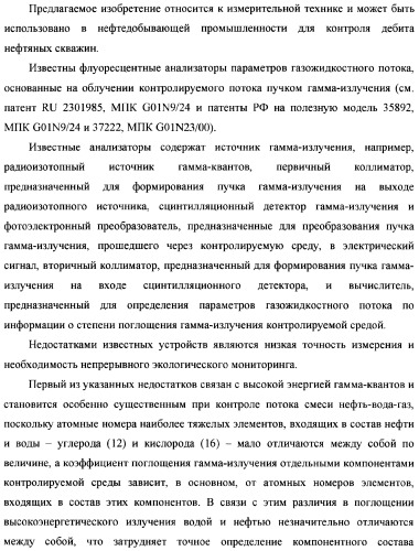 Рентгенофлуоресцентный анализатор состава и скорости газожидкостного потока (патент 2377547)