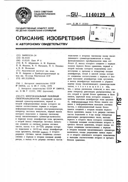 Многоканальный релейный спектроанализатор (патент 1140129)