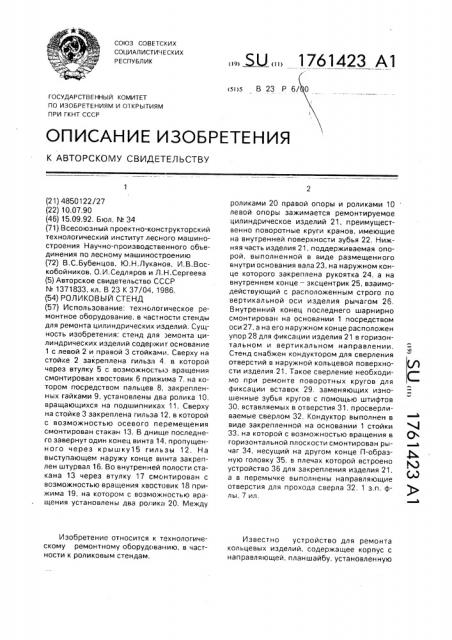 Роликовый стенд (патент 1761423)