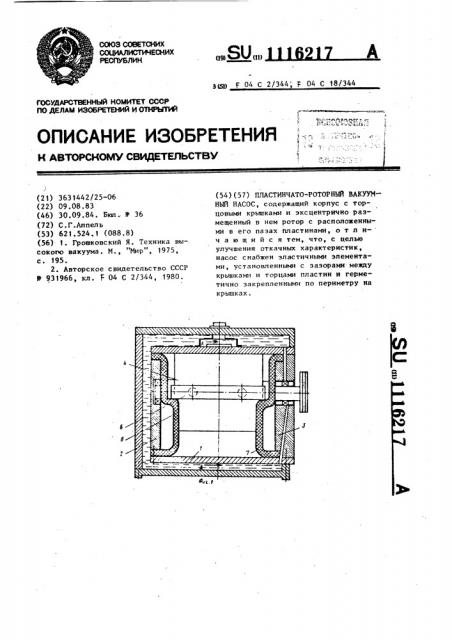 Пластинчато-роторный вакуумный насос (патент 1116217)