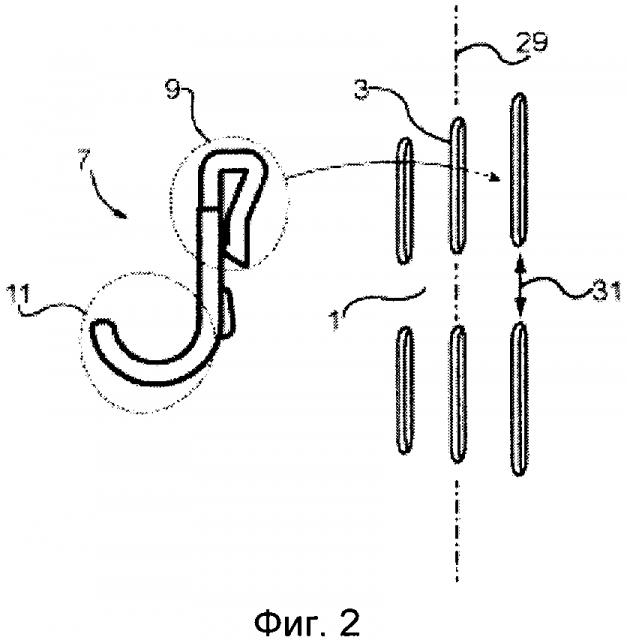 Удерживающее приспособление, стержневая часть которого содержит ребро (патент 2632060)