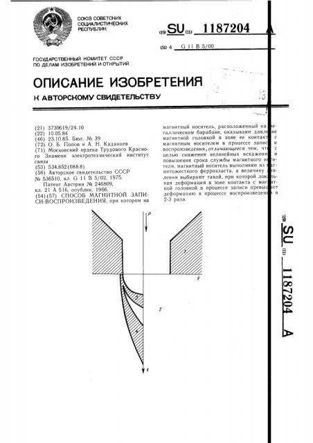 Способ магнитной записи-воспроизведения (патент 1187204)