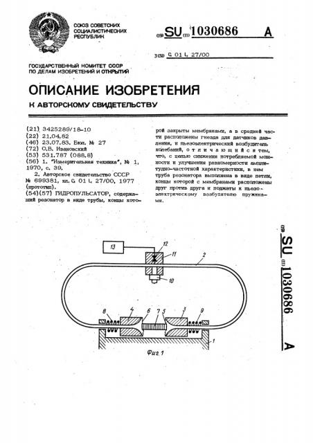 Гидропульсатор (патент 1030686)