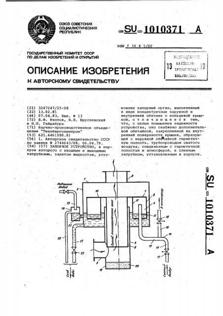 Запорное устройство (патент 1010371)