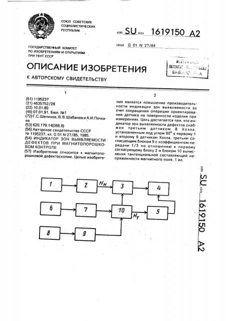 Индикатор зон выявляемости дефектов при магнитопорошковом контроле (патент 1619150)