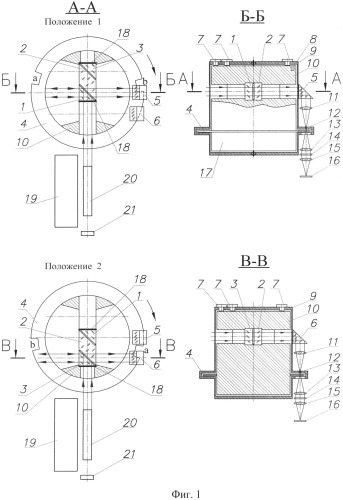 Оптико-механический затвор (модулятор добротности) для импульсных лазеров с функцией коммутатора (патент 2516615)