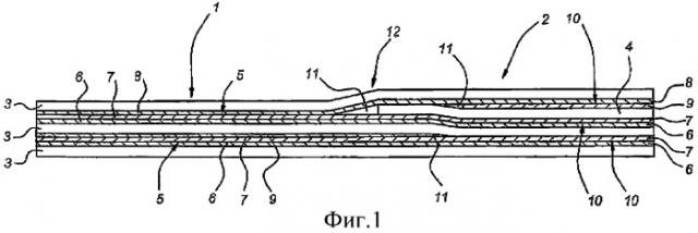 Слоистая панель с прерывистым внутренним слоем (патент 2323092)