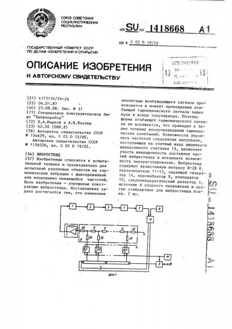 Вибростенд (патент 1418668)