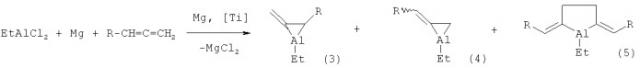 Способ совместного получения 1-этил -2-алкилиденалюминациклопентанов и 1-этил-2-метилен-3-алкилалюминациклопентанов (патент 2423370)