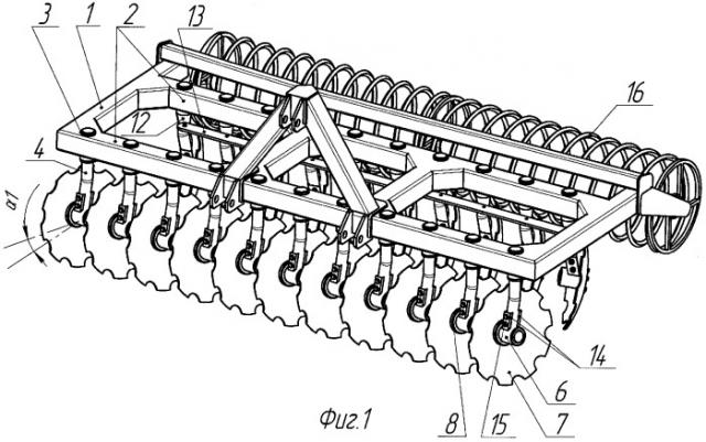 Почвообрабатывающая машина и узел крепления стойки к сферическому диску (патент 2297125)