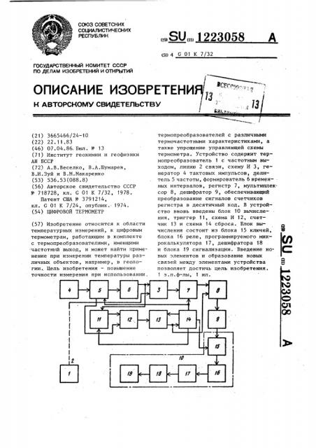 Цифровой термометр (патент 1223058)