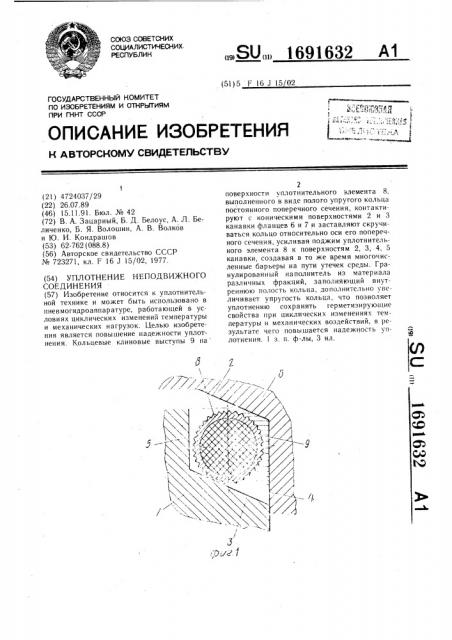 Уплотнение неподвижного соединения (патент 1691632)