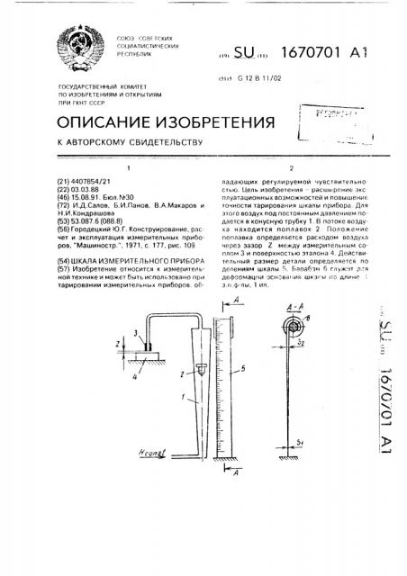 Шкала измерительного прибора (патент 1670701)